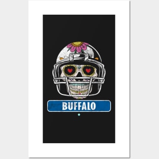 American Football - Buffalo Skull Football Gift Posters and Art